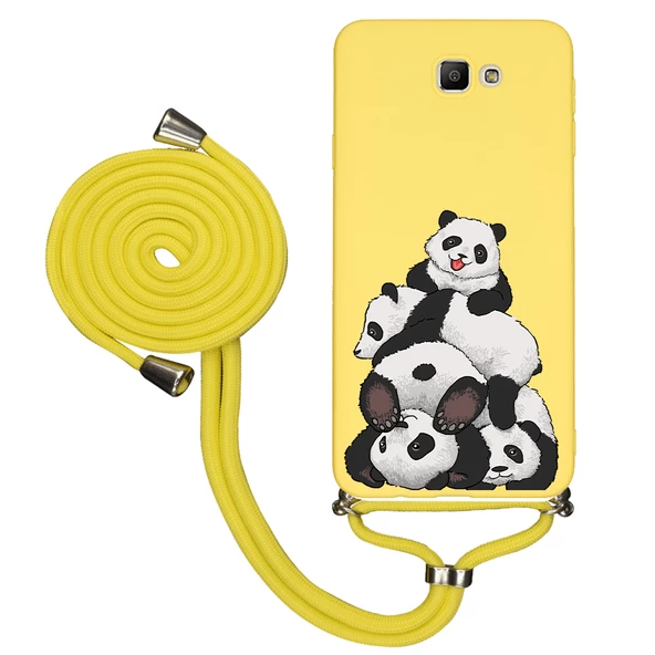 Samsung J7 Prime 2 İpli Lansman Kılıf - Cute Pandas - 2