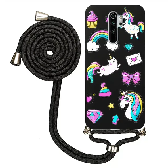 Xiaomi Redmi Note 8 Pro İpli Lansman Kılıf Unicorns Blank - Resim 2
