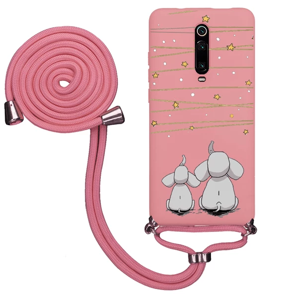 Xiaomi Mi 9T İpli Lansman Kılıf - Elephants And The Stars