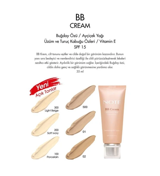 Note BB Cream Spf 15 -100 Porcelain 35 ml ürün görseli