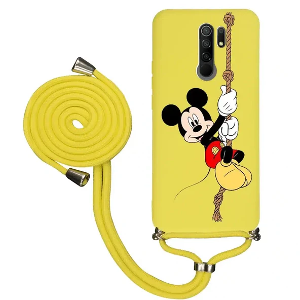 Xiaomi Redmi 9 İpli Lansman Kılıf - Mickey Mouse