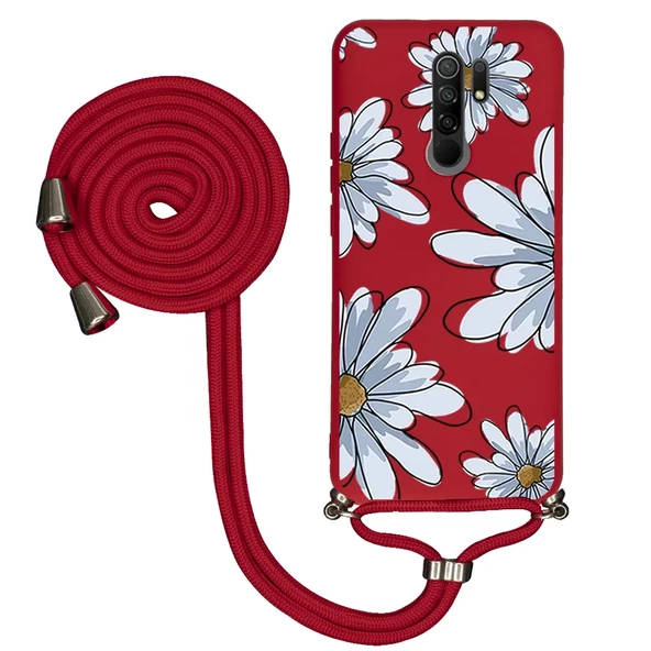 Xiaomi Redmi 9 İpli Lansman Kılıf - Papatya