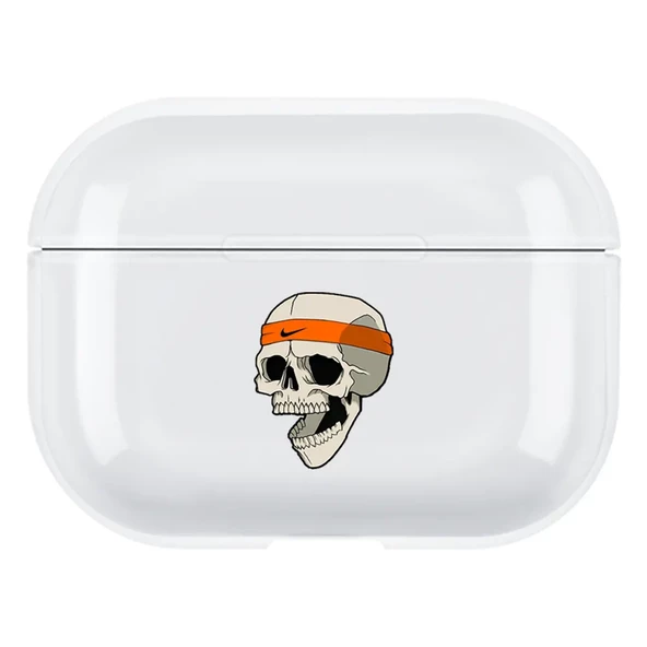 Airpods Pro Şeffaf Kılıf - Nike Scull