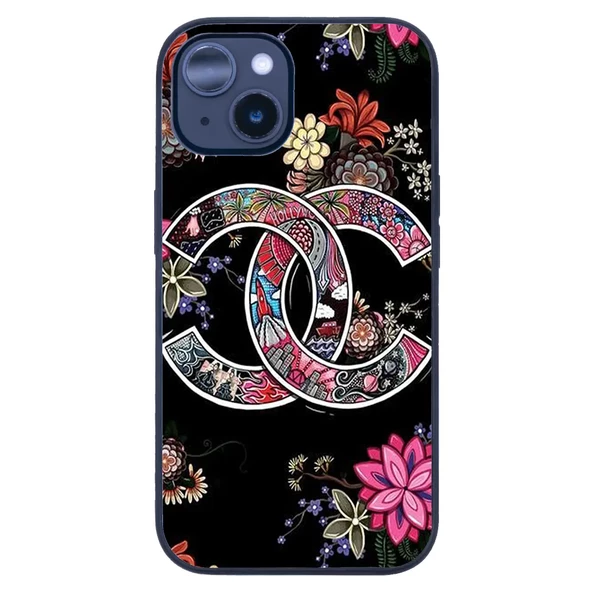 iPhone 14 Tamperli Glossy Cam Kapak - CC Flower