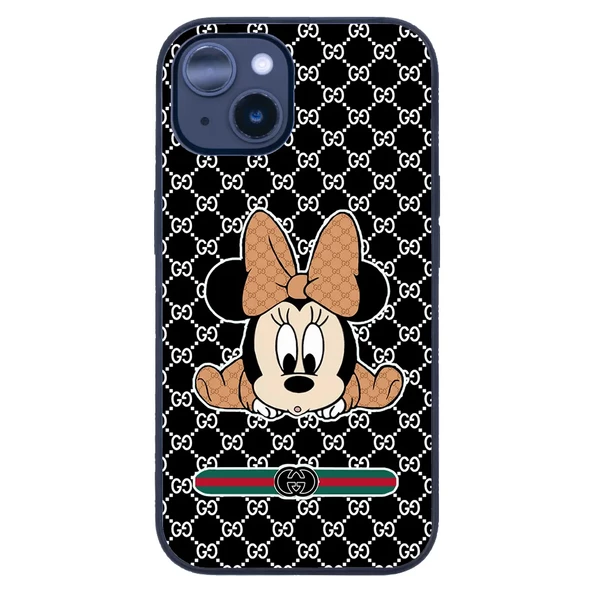 iPhone 14 Plus Tamperli Glossy Cam Kapak - Mickey 4