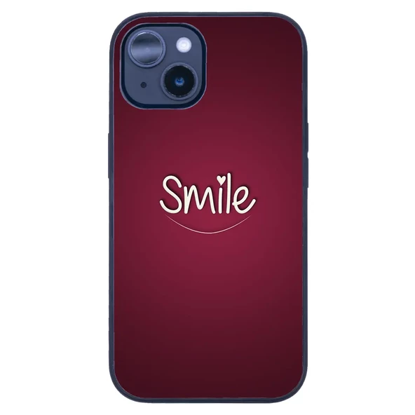 iPhone 14 Tamperli Glossy Cam Kapak - Smile