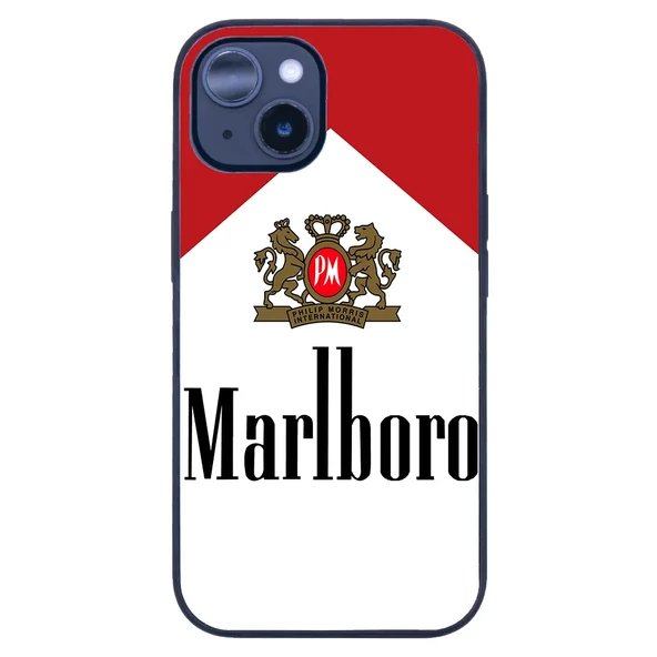 iPhone 14 Tamperli Glossy Cam Kapak - Marlboro