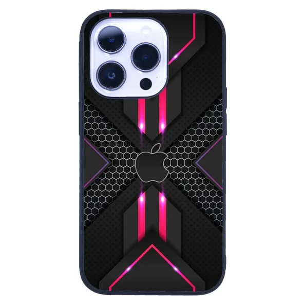 iPhone 14 Pro Max Tamperli Glossy Cam Kapak - Pink Light