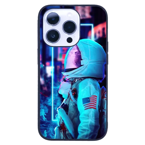 iPhone 14 Pro Tamperli Glossy Cam Kapak - Neon Astro