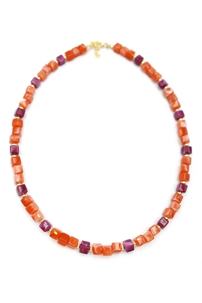 Akrilik Kolye - Turuncu - Resim 2