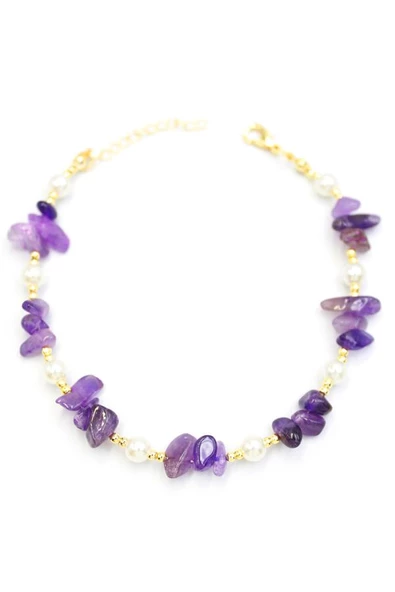 Taşlı Halhal - Mor - Resim 2