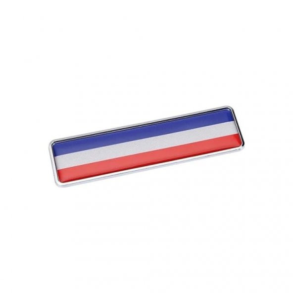 Fransa Bayrağı Tasarımlı Damlalı Alüminyum Sticker Etiket Uzun