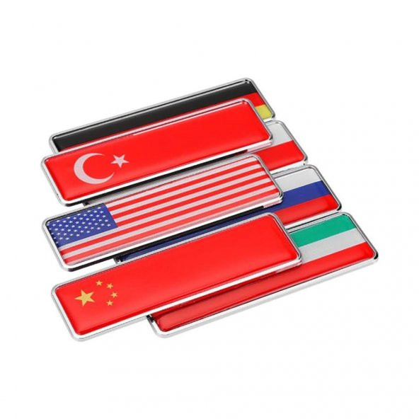 Fransa Bayrağı Tasarımlı Damlalı Alüminyum Sticker Etiket Uzun - 4