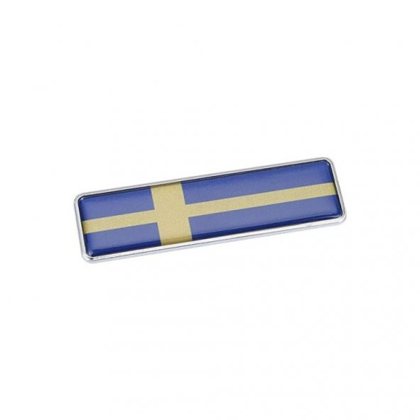 İsveç Bayrağı Tasarımlı Damlalı Alüminyum Sticker Etiket Uzun