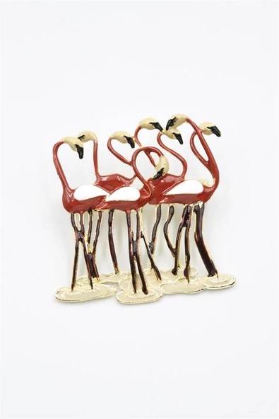 Flamingo Broş - Kırmızı