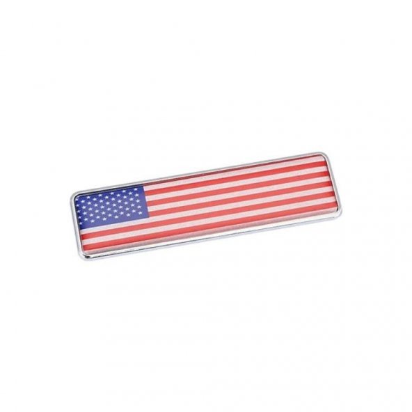 Amerika Bayrağı Tasarımlı Damlalı Alüminyum Sticker Etiket Uzun