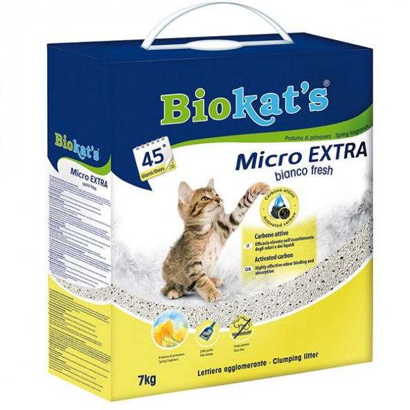 Biokats Kedi Kumu Micro Bianco Fresh Extra 7Kg - 1