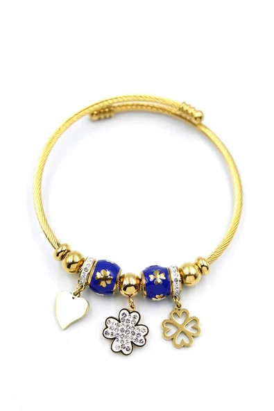 Yonca Charm Bilezik - Altın Rengi - Resim 2