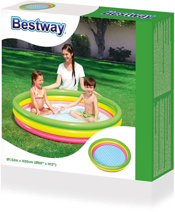 62008 Pompalı, Bestway 51103, Şişme Zemin Çocuk Havuzu,152x30cm - 3