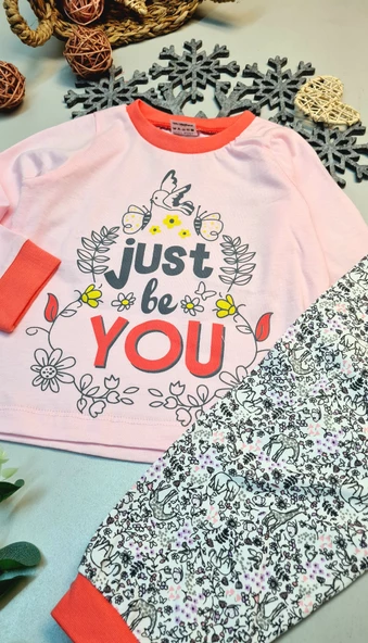 Fuar KIz Çocuk Çiçek Desenli Pijama Takımı