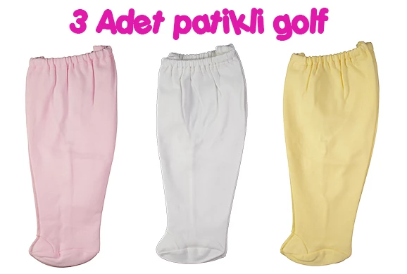 3 Adet Bebek Patikli Pantolon, %100 Pamuklu Patikli Golf - 2