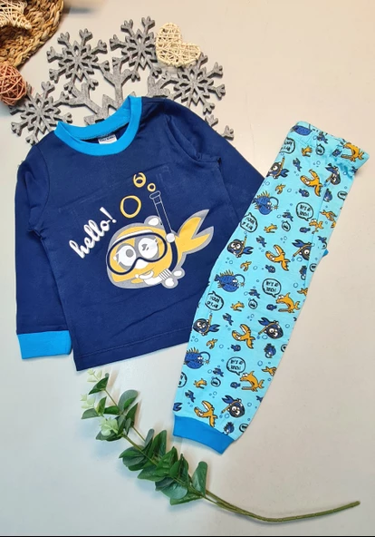 Fuar Hello Baskılı Pijama Takımı