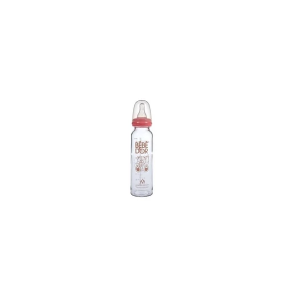 Orta Akış Isıcam Biberon (250 ml) / Pembe