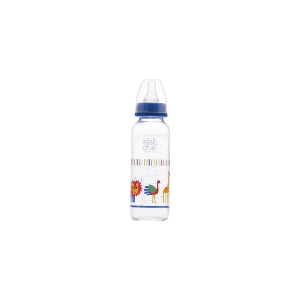 Desenli Cam Biberon 3+Ay 250 ml. Mavi