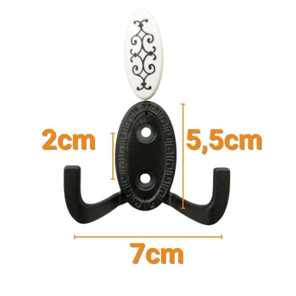 5 Adet Metal Vestiyer Askılığı - Mat Siyah, Desenli, Dayanıklı, Elbise ve Mobilya Askılığı - 2