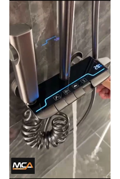 TERMOSTATİK ANTRASİT ULTRA LÜKS  BANYO SETİ 4 FONKSIYONLU - 4