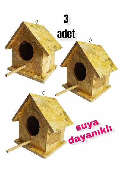 değerli hobi  Ahşap Kuş Yuvası Kuş Evi Dış Mekan 3 Adet