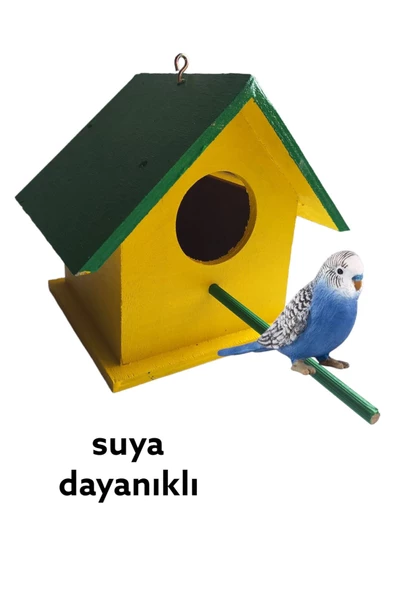 değerli hobi  Ahşap Kuş Yuvası Dış Mekan Suya Dayanıklı 15x15x20 Cm