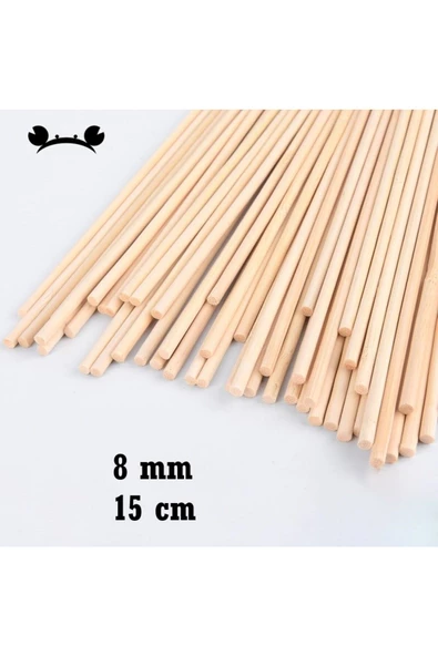 değerli hobi  Ahşap Bambu 15 Cm 8 Mm Çubuk 30 Adet