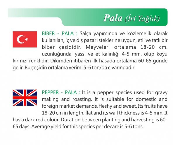 ATA TOHUMU YÖRESEL PALA YAĞLIK TATLI KÖZ BİBER 500 ADET TOHUM - 2