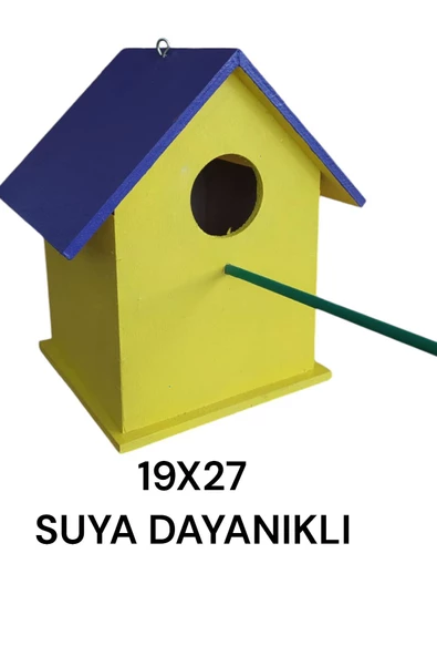 değerli hobi  Ahşap Kuş Yuvası Kuş Evi Dış Mekan Suya Dayanıklı Büyük Boy 19x27 Cm