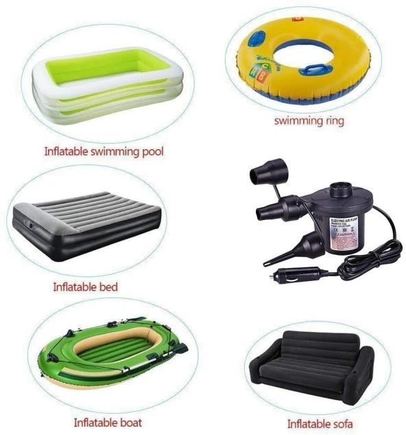 12V Araç Çakmağından Çalışan 3 Başlık Çift Fonk. Elektrikli Pompa - 2