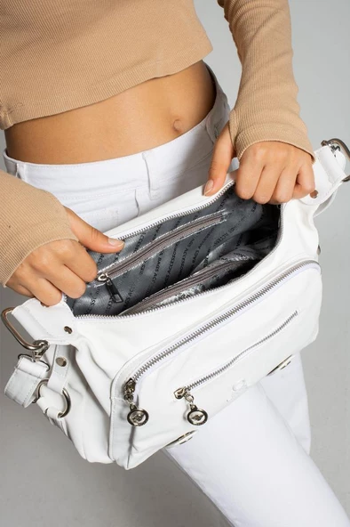 Kadın Postacı Çanta Çapraz Askılı Saten Kumaş Omuz Çantası 32*22 Cm Mega Günlük Omuz Çantası - 4