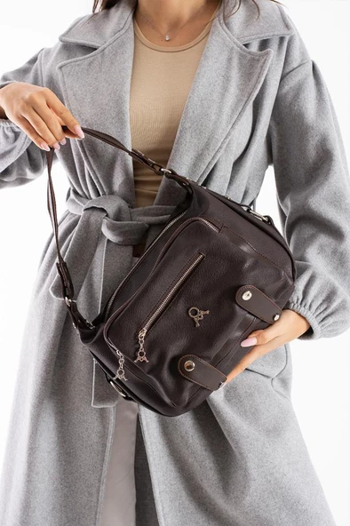 Kadın Postacı Çanta Çapraz Askılı Vegan Deri Omuz Çantası 32*22 Cm Suni Deri Mega Bag - 8