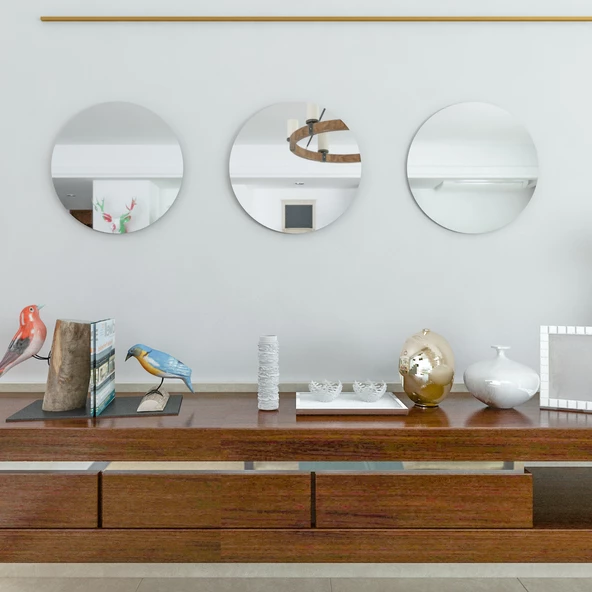 FİYA Dekoratif Yuvarlak Ayna 3 Parça - 2