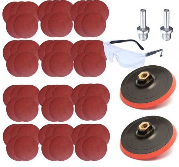 Ugr Cırt Zımpara Seti + Matkap Aparat + Gözlük 115 mm (65 Parça) - 8