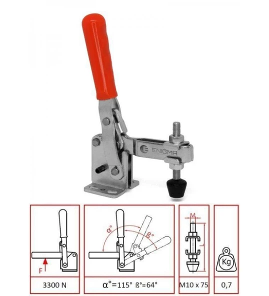 Yatay Taban Clamp Dikey Bağlantı Elemanı 1104 Y