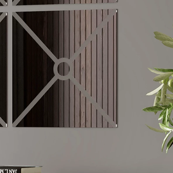 FİYA Dekoratif Kumlama Desenli Ayna Takımı (4 Parça - Yapıştırmalı) - 3