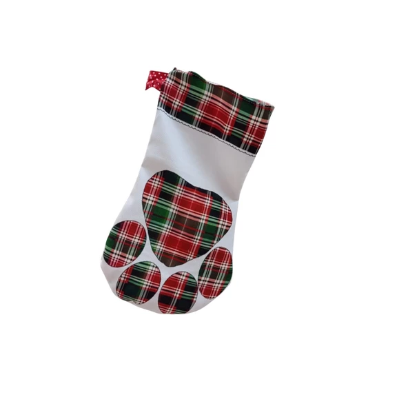 40 cm Pati Kesesi Yılbaşı & Christmas Desenli Dekoratif Hediye Kesesi, Noel Çorabı, Yılbaşı Süsü, Şömine Süsü, Yılbaşı Ağaç Süsü - 3