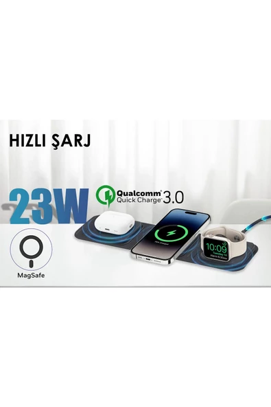 Honeywell Zest 3 in 1 Katlanabilir Kablosuz Şarj Aleti - 2