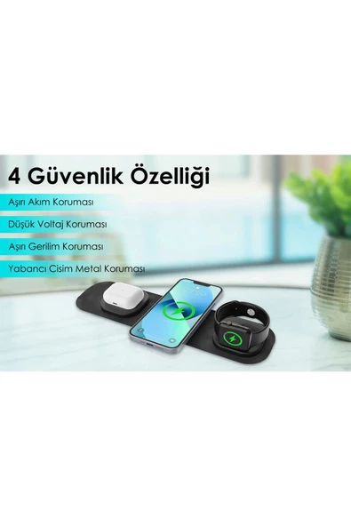 Honeywell Zest 3 in 1 Katlanabilir Kablosuz Şarj Aleti - 3