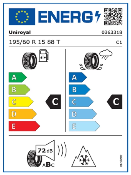 Unıroyal 195/60R15 88T WinterExpert Oto Kış Lastiği (Üretim Yılı :2024) - 2