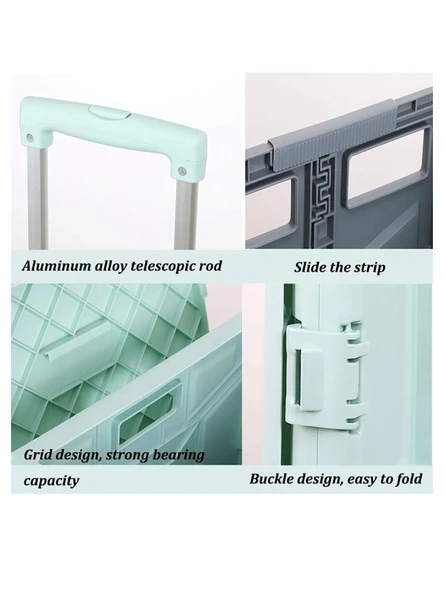 Germany Style Katlanabilen Merdiven Çıkabilen Pazar ve Market Alışveriş Arabası 40 KG - 3