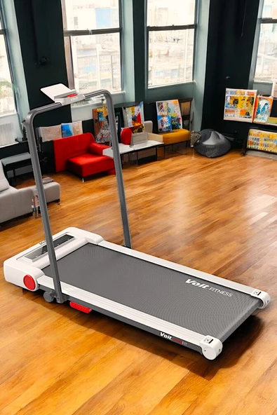 Voit Starfit Koşu Bandı Adımsayarlı, Uzaktan Kumandalı, Katlanabilir, Bluetooth Uygulamalı 120kg Gri Beyaz