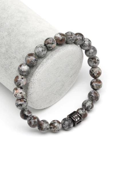 Yooperlite Doğal Taş Zirkon Detaylı Bileklik 8 mm Küre Kesim ürün görseli