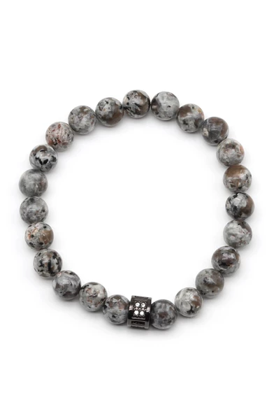 Yooperlite Doğal Taş Zirkon Detaylı Bileklik 8 mm Küre Kesim - Resim 2